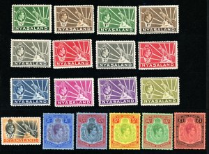 [NYASALAND] 1938 ½d-£1 SG 130-143 / SC 54-67 (MH)