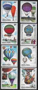 Rwanda 1984 1st Manned Flight Bicent Balloons Sc 1183-1190 MNH A2099