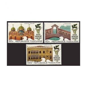 Togo 802-803,C171, C171a, MNH. Mi 908-910, Bl.62. UNESCO campaign-Venice, 1972.