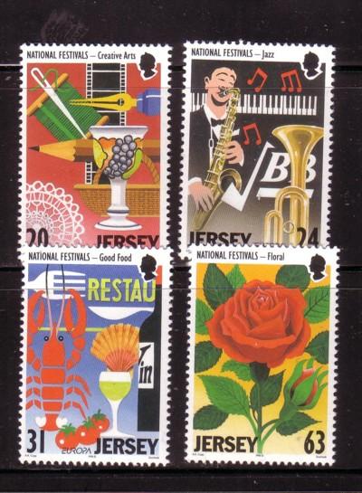 Jersey  Sc 840-43 1998 Europa Festivals stamp set mint NH
