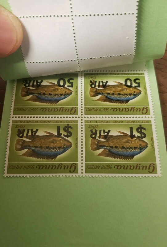 Guyana Post Office Booklet Rare $ 5. Butterflies and fish.