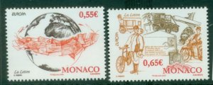 Monaco 2008 EUROPA Stamps - Writing Letters MUH
