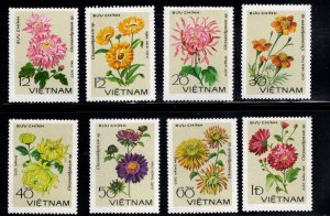 Unified Viet Nam Scott 964-971 Perforated  Flower set NGAI