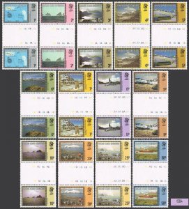 Falkland Depend 1L38-1L52 gutter, MNH. Mi 78-92. Views 1980. Map, Islands, Ships