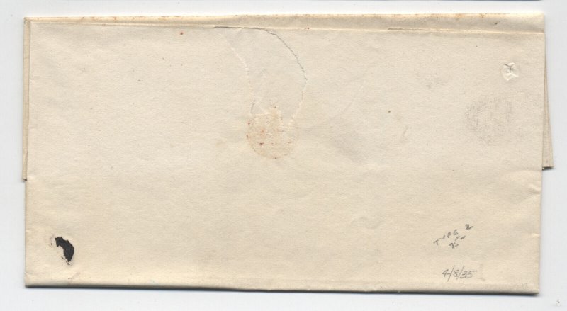 1835 Williamsport MD black oval stampless folded letter 12 rate [H.2191]