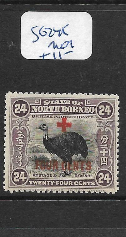 NORTH BORNEO (P2805B) BIRD 4C+24C RED CROSS  SG 245   MOG