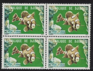 Djibouti Harlequin sweetlips Fish 40f Block of 4 1978 MNH SG#745