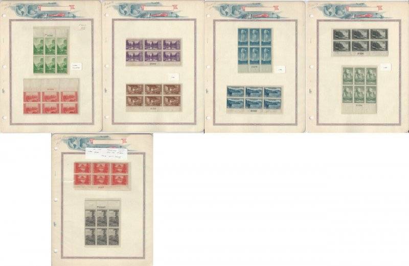 United States, Postage Stamp, #740-749 Mint NH Plate Blocks, 1935, JFZ
