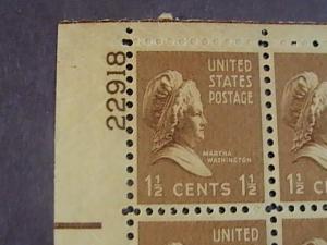 U.S.# 805-MINT/NEVER HINGED---UL- PLATE # BLOCK 4-PREXIE SERIES-1938(#B)