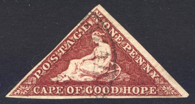 Cape of Good Hope 1863 1d Deep Carmine Red DLR Scott 12 SG 18 VFU Cat $270