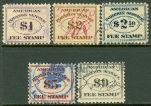 EDW1949SELL : USA 1906 Scott #RK22-26 Very Fine. Scarce set. Catalog $1,065.00.