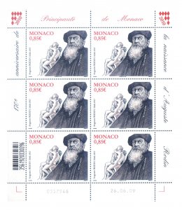 Monaco. Auguste Rodin 2009. Mini sheet.