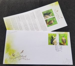 *FREE SHIP Singapore Poland Joint Issue Birds 2019 Hornbill Falcon Fauna (FDC