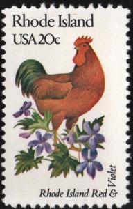 SC#1991 20¢ State Birds & Flowers: Rhode Island (1982) MNH