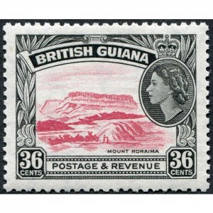 British Guiana 1954 36c rose-carmine & black SG340 unused