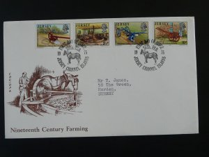 horse 19th century farming FDC Jersey 1975