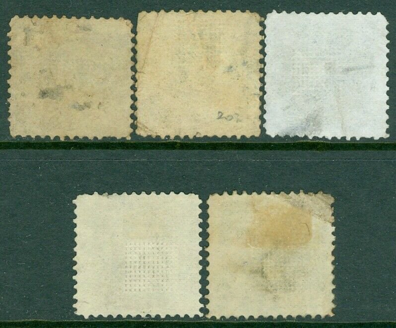 EDW1949SELL : USA 1869 Sc #115. 5 stamps. Used. All w/ Fancy cancels. Cat $1,125