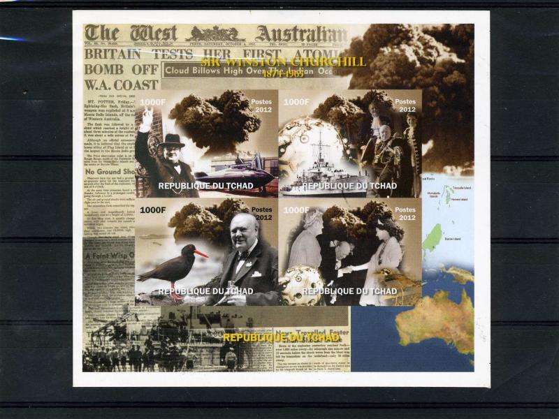 Chad 2012 Churchill World War II DeLuxe Sheet Ungummed mnh.vf