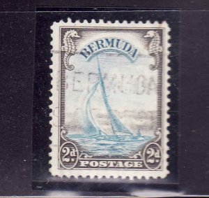 Bermuda-Sc #109-used-2p brn blk & turq bl-KGV-1936-40-ships-