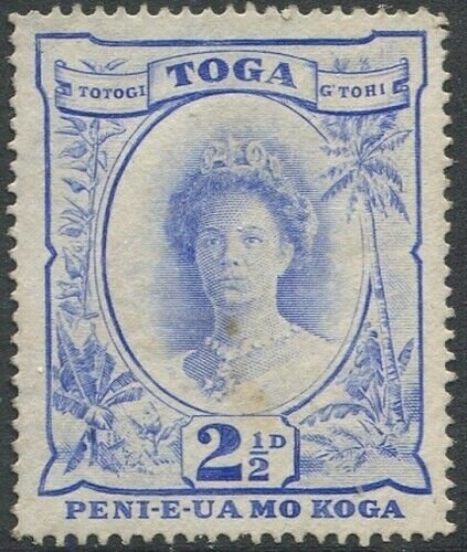 Tonga 1934 SG59 2½d Queen Salote tone spot MLH