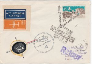 DDR 1960 Multiple Slogan Cancels Return Airmail Cinderella Stamps Cover Rf 29241