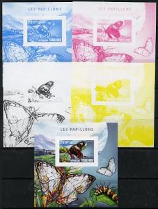 Togo 2014 Butterflies G deluxe m/sheet - the set of 5 imp...