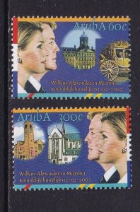 Aruba   #215-216  MNH   2002   Royal wedding