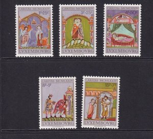 Luxembourg   #B297-B301  MNH  1974  caritas   Crucifixion