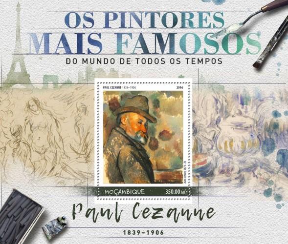 MOZAMBIQUE - 2016 - Painters. Paul Cezanne - Perf Souv Sheet - MNH