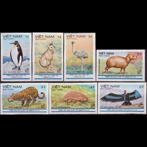 VIETNAM 1985 - Scott# 1523-9 Wildlife Imp. Set of 7 NH