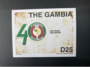 The Gambia 2015 ND Imperf Common Issue Joint Issue ECOWAS 40 years 40 years-