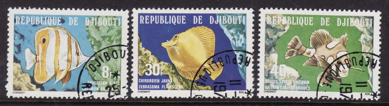 Djibouti #482-84 F-VF used (CTO) Fish