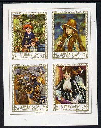 Ajman 1967 Paintings by Renoir imperf m/sheet (Mi BL 21) ...