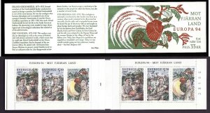 D1-Sweden-Sc#2090a-unused NH booklet-Birds-Europa-1994-