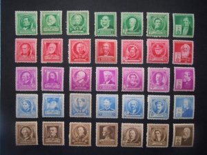 1940 Famous Americans #859-893 Complete Set MNH OG F/VF