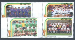 ST. VINCENT - 1986 FIFA WORLD CUP SOCCER CHAMPIONSHIP, MEXICO - 4V - MINT NH