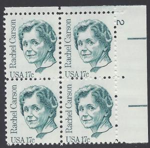 #1857 17c Rachel Carson PB/4 1981 Mint NH