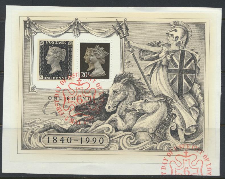 GB Machin SG MS1501 London '90 Stamp Exhibition Used on piece   see details