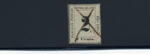  Hawaii Scott 16 Used Numeral Plated Stamp with HPS Cert  (Stock  H16-3)