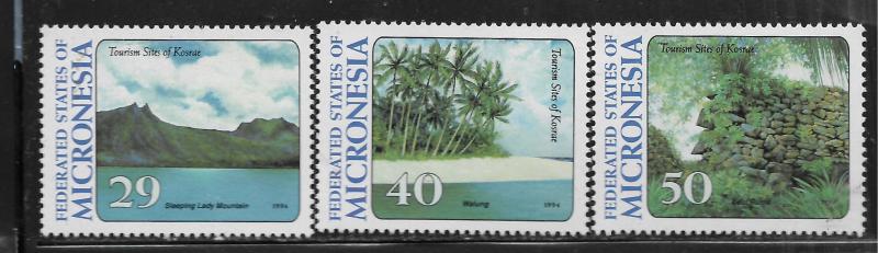 MICRONESIA, 187-189 MNH, TOURIST ATTRACTION