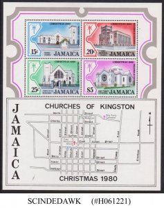 JAMAICA - 1980 CHRISTMAS / CHURCHES OF JAMAICA - MIN. SHEET MNH