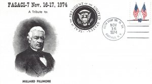 US EVENT CACHET COVER TRIBUTE TO MILLARD FILLMORE SEAL OF THE UNITED STATES 1974