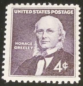 1961 4c Horace Greeley Scott 1177 Mint NH