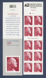 USA - Sc 3482a - MNH Booklet of ten - P 3 - George Washington - 2000