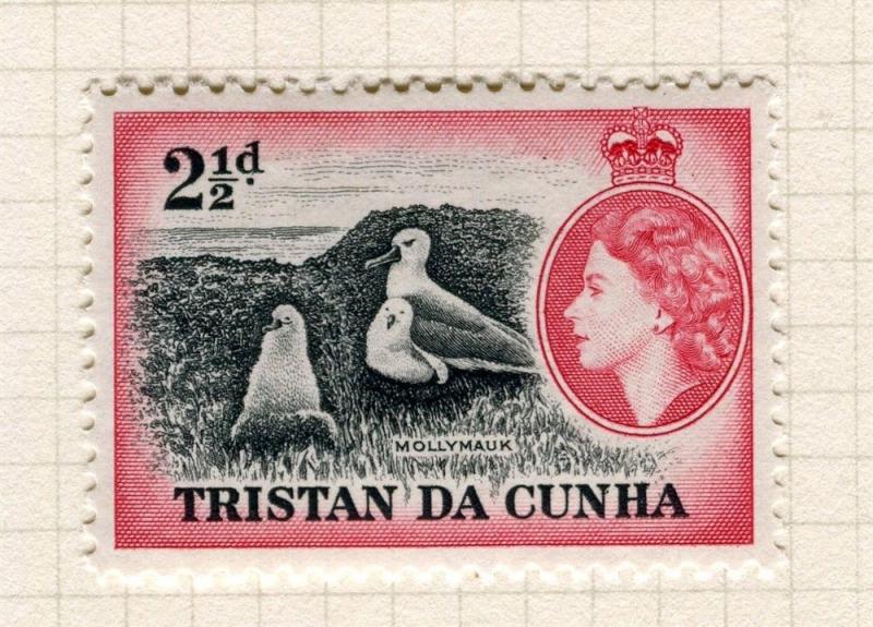 TRISTAN DA CUNHA; 1954 early QEII issue fine Mint hinged 2.5d. value