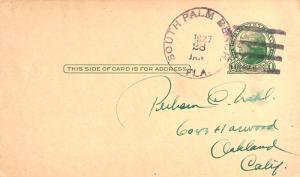 United States Florida South Palm Beach 1927 4c-bar  1919-1927  Postal Card  P...