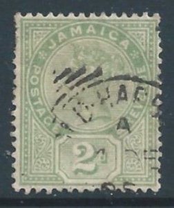 Jamaica #25a Used 2p Queen Victoria - Wmk. 2