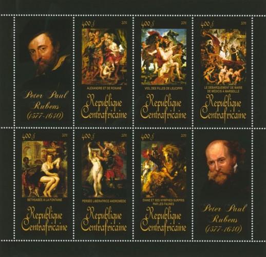 CENTRAFRICAINE CENTRAL AFRICAN SHEET MNH RUBENS ART PAINTING
