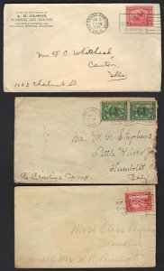 US 1910-20s 3 COVER FRANKED EARLY COMMEMORATIVES PETERSBURG VA COLORADO SPRINGS
