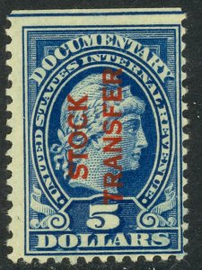 USA 1918-22 $5.00 STOCK TRANSFER Revenue Sc RD16 Used Not Cancelled